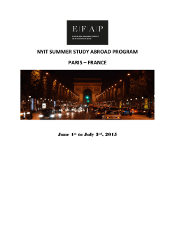 NYIT SUMMER STUDY ABROAD PROGRAM PARIS &ndash; FRANCE
