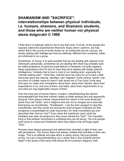 SHAMANISM AND "SACRIFICE"