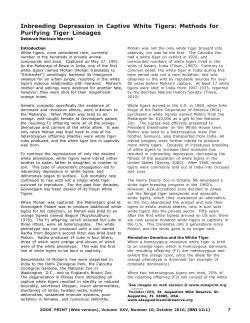 Inbreeding Depression in Captive White Tigers