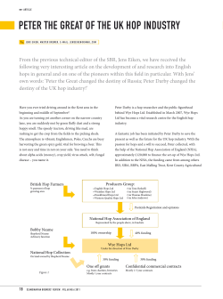 Peter the Great of the UK hoP indUstry