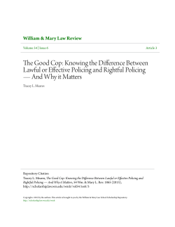 The Good Cop: Knowing the Difference Between Lawful or Effective