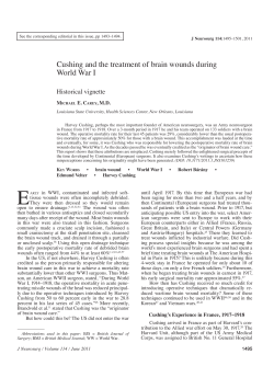 Cushing and the treatment of brain wounds during World War I