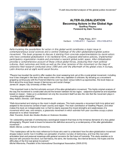 ALTER-GLOBALIZATION Becoming Actors in the Global Age