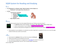 SQ3R System for Reading and Studying