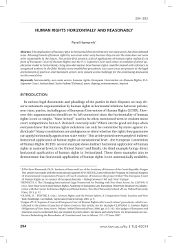HUMAN RIGHTS HORIZONTALLY AND REASONABLY