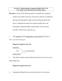 Exercise 2: Diagramming Compound Subject Plus Verb