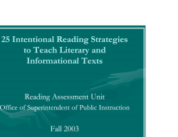 25 Intentional Reading Strategies g g g g to Teach Literary and