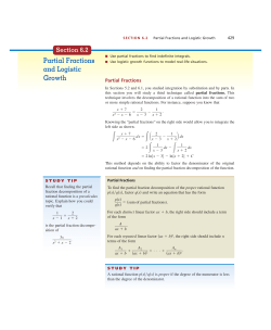 Partial Fractions and Logistic Growth