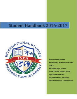 Student Handbook - International Studies Preparatory Academy