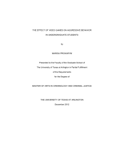 THE EFFECT OF VIDEO GAMES ON AGGRESSIVE BEHAVIOR IN