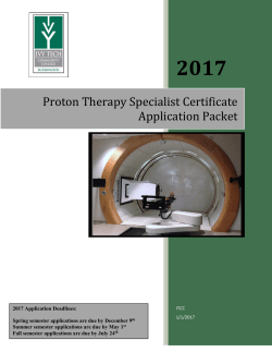 Proton Therapy Specialist Certificate Application Packet