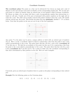 Lecture 1 Coordinate plane, vectors, angles, review trigonometry