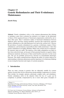Genetic Redundancies and Their Evolutionary Maintenance
