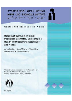 Holocaust Survivors in Israel: Population Estimates, Demographic
