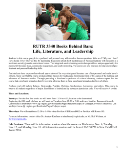 RUTR 3340 Books Behind Bars
