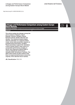 Linkages and Performance Comparison among Eastern Europe
