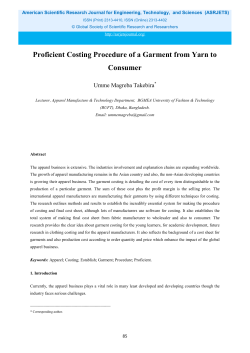 Proficient Costing Procedure of a Garment from Yarn to Consumer