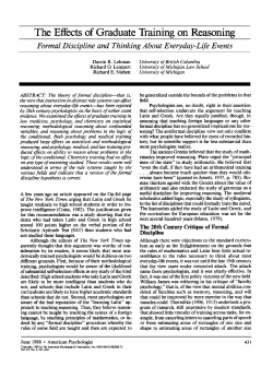 The Effects of Graduate Training on Reasoning