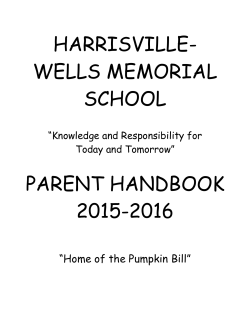 Handbook - Harrisville Wells Memorial School
