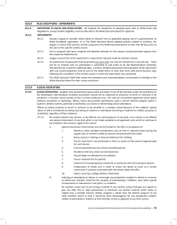 26.0.0 RULE EXCEPTIONS - EXPERIMENTS 27.0.0 ILLEGAL