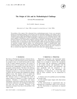 The Origin of Life and its Methodological Challenge