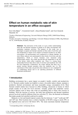 Effect on human metabolic rate of skin temperature in an office