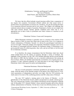 Globalization, Terrorism, and Regional Conflicts