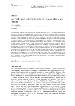 Internally and externally headed relative clauses in Tagalog