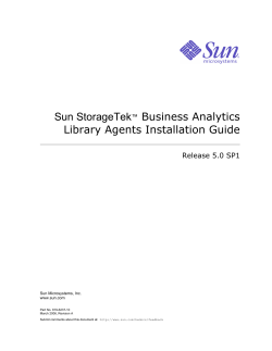 Sun StorageTek Business Analytics V5.0 SP1 Library Agent Guide