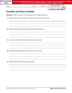 Scandals and More Scandals