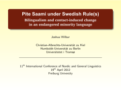 Pite Saami under Swedish Rule(s): Bilingualism and contact