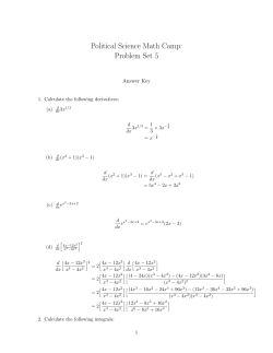 Political Science Math Camp: Problem Set 5