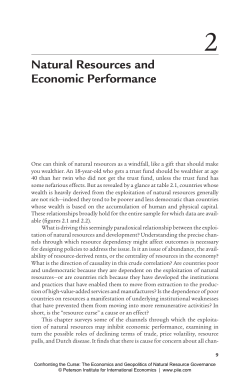 Natural Resources and Economic Performance
