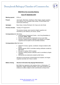 MinutesCommittee160916 - Donnybrook Balingup Chamber of