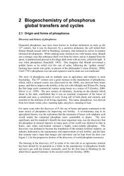 2 Biogeochemistry of phosphorus global transfers and cycles