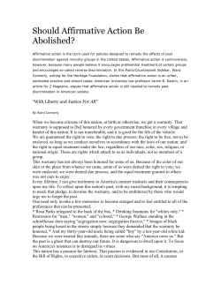 Should Affirmative Action Be Abolished