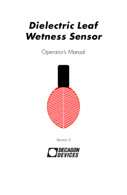 Dielectric Leaf Wetness Sensor