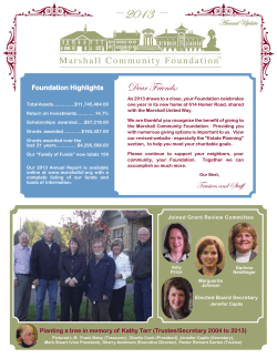 Joy of Giving 2013 - the Marshall Community Foundation