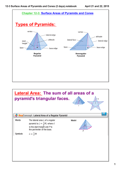 12-3 Surface Areas of Pyramids and Cones (2 days).notebook