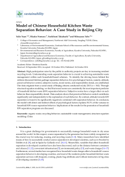 Model of Chinese Household Kitchen Waste Separation Behavior: A