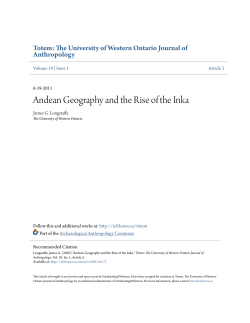 Andean Geography and the Rise of the Inka