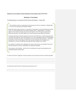 Worksheet 1_From Conflict to Close Partnership_The European Union