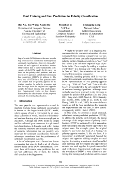 Dual Training and Dual Prediction for Polarity