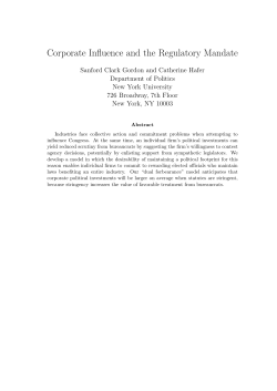 Corporate Influence and the Regulatory Mandate