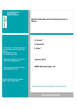 Spatial inequality and household poverty in Ghana S. Annim