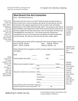 Fine Arts Membership Letter - West Branch Community Schools