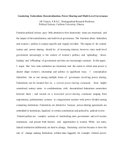 Gendering Federalism: Decentralization, Power