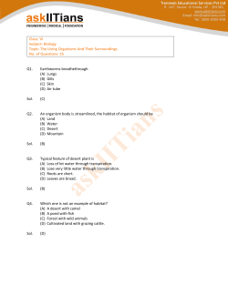 Class: VI Subject: Biology Topic: The Living Organisms