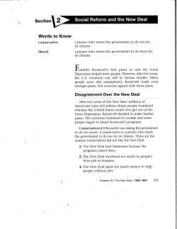Chapter 20 Section 2 - Social Reform and the New Deal