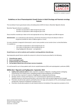Use of haematopoietic growth factors guidelines